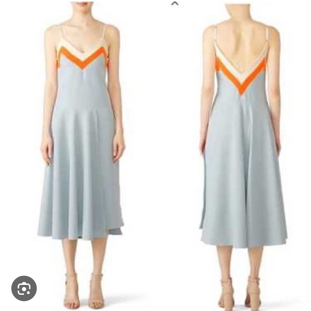 Milly Cloud color block midi dress.